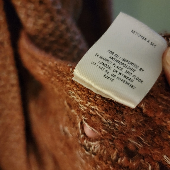 Anthropologie rust sweater cardigan Rosme Netra S - Picture 6 of 7